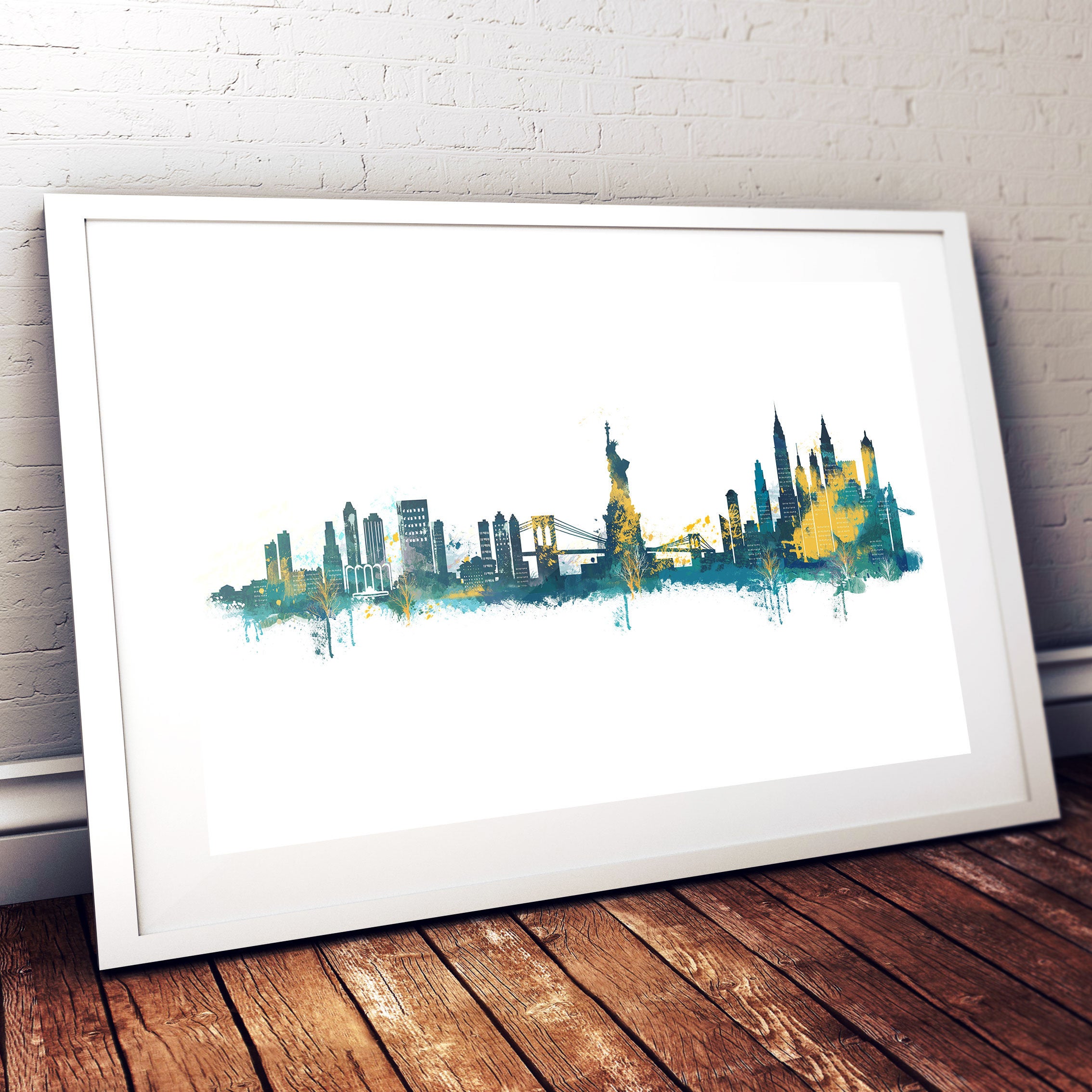 Abstract city wall decor Abstract Poster Colorful wall art City silhouette on canvas City panorama Poster Abstract Cityscape Poster print